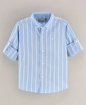 Jash Kids Cotton Full Sleeves Striped Shirt - Blue