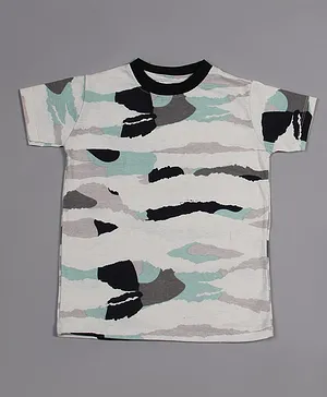 Taatoom Short Sleeves Abstract Printed Tee - Off White