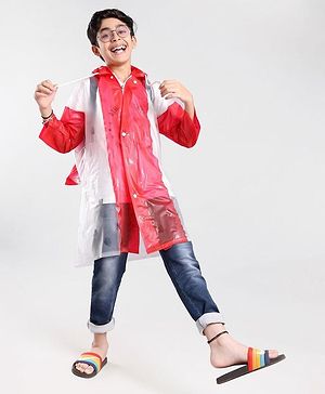 Clownfish Full Sleeves Longcoat Raincoat - Red