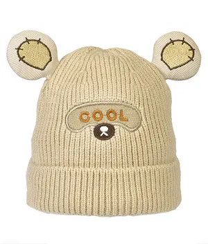 Cool Applique And Teddy Detail Winter Cap - Peach