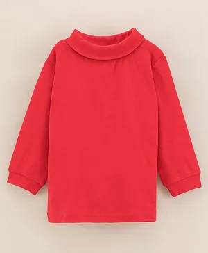 Pink Rabbit Full Sleeves Solid T-Shirt - Red