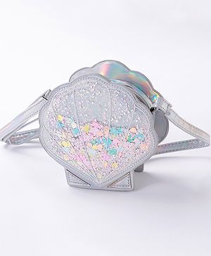 Babyhug Glitter Sling Bag  - Silver