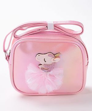 Babyhug Free Size Sling Bag With Unicorn Patch- Pink
