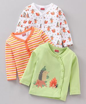 Babyhug 100% Cotton Vests Mutiprint Pack of 3 -Multicolour