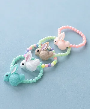 Babyhug Free Size Bracelets Bunny Design Pack of 4- Multicolor