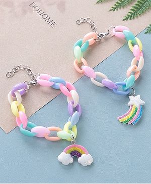 Babyhug Free Size Bracelets Cloud & Rainbow Design Pack of 2- Multicolor