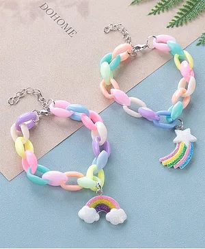 Babyhug Free Size Bracelets Cloud & Rainbow Design Pack of 2- Multicolor