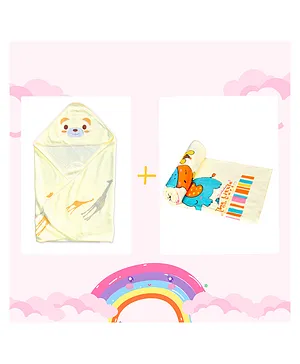 THE LITTLE LOOKERS Super Soft Baby Towel Set - Yellow