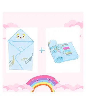 THE LITTLE LOOKERS Super Soft Baby Towel Set - Blue