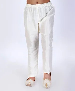 Vastramay Full length Elasticated Solid Ethnic Pajama - Cream