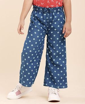 Babyhug Ankle Length Culottes Floral Print - Blue