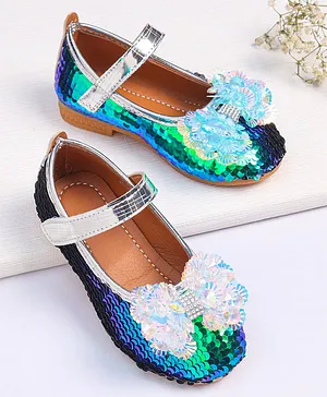 KIDLINGSS Sequined Bow Applique Bellies - Blue