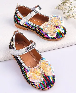 KIDLINGSS Sequined Bow Applique Bellies - Multicolor