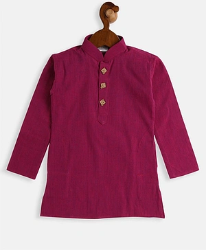 VASTRAMAY SISHU Pure Cotton Full Sleeves Solid Kurta -  Purple
