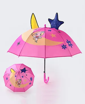 3D Pop Up Umbrella Girl Print - Fuchsia