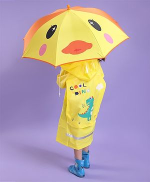 Babyhug Duck Print Umbrella - Yellow