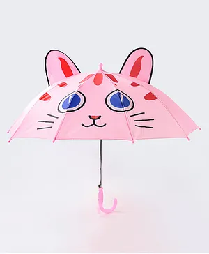 3D Pop Up Umbrella Cat Print - Pink