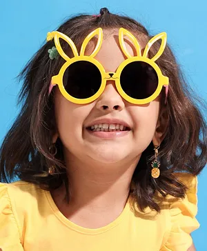 Babyhug  Bunny Ears Round Sunglasses -Yellow