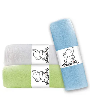 Snugkins Soft Absorbant Organic Bamboo Towel Pack Of 3 - Multicolour