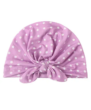 AHC Baby Summer Cap Bandana in Polka Dots Design - Purple