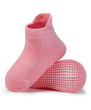 AHC Baby Breathable Anti Slip Ankle Length Kids Socks - Selmon Pink