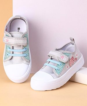 Cute Walk by Babyhug Casual Shoes With Velcro Closure - Silver