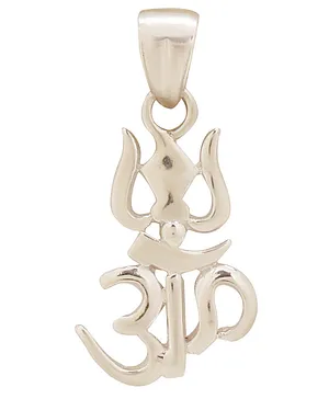 Taarose by Osasbazaar 925 Sterling Silver Om Trishul Pendant and Chain Set for Kids - 92.5% Pure BIS Hallmarked - Silver
