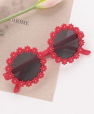 Babyhug Free Size Sunglasses with Floral Design -Red