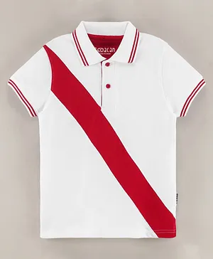 Sodacan Half Sleeves Cut & Sew Polo Tee - White