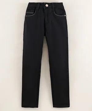 Sodacan Full Length Solid Button Down Bio Washed Trouser - Black