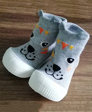 U-grow Baby Anti-Skid Breathable Soft Socks Shoes Grey light