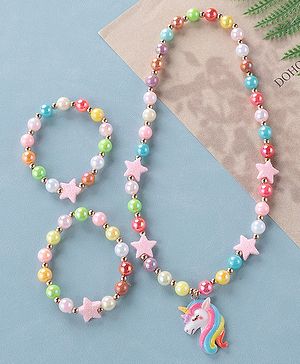 Babyhug Free Size Jewellery Set Stars & Unicorn Design- Multicolor