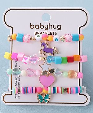 Babyhug Free Size Bracelets Pack of 4- Multicolor