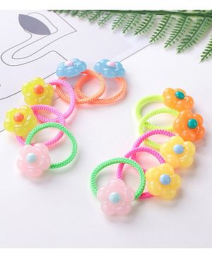 Babyhug Rubber Bands & Scrunchies Sets Pack of 10 - Pink & Orange