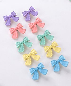Babyhug Free Size Hair Clips Bow & Butterfly Clips  Pack of 10 - Multicolor