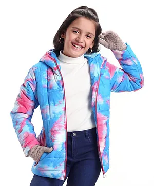 Pine Kids Full Sleeves Moderate Winter Hooded & Puffed Jacket - Multicolor