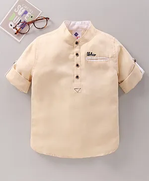 TONYBOY Boys Full Sleeves Cotton Shirt - Yellow