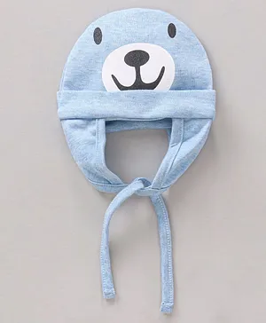 Babyhug Tie Knot Cap Dog Face Print Blue - Diameter 9.5 cm