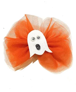 SKD Halloween Theme Bow & Ghost Embellished Hair Clip - Orange
