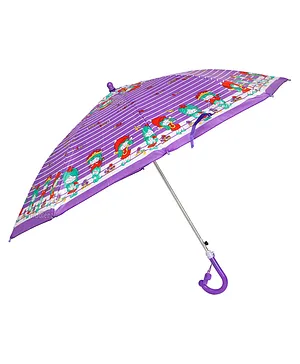 Fiddlerz Umbrella For Kids Cartoon Printed Umbrella with Whistle Rain Windproof Large Long & Non-Foldable Umbrella (Color May Vary)