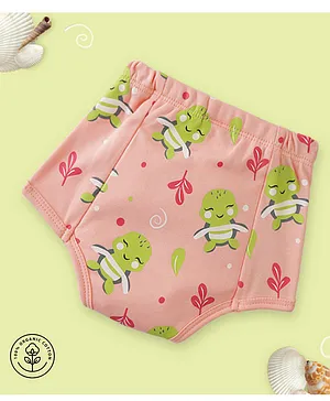 A Toddler Thing Organic Cotton Turtley Awe Print Underwear - Pink