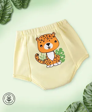 A Toddler Thing Organic Cotton Roar Cub Print Underwear - Yellow