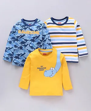 Babyhug Cotton Knit Full Sleeves Printed T-Shirts Pack of 3 -  Multicolour
