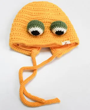 Qvink Frog Pattern Winter Cap - Yellow