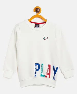 Hop n Jump Full Sleeves Play Printed Sweatshirt-Off White