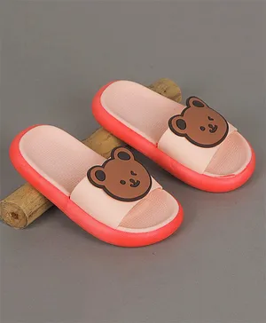 FEETWELL SHOES Teddy Bear Design Flip Flops - Pink