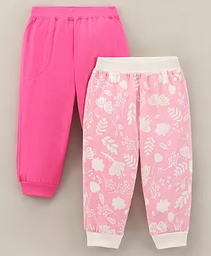 Doodle Poodle Full Length Lounge Pant Floral Print Pack Of 2 - Pink
