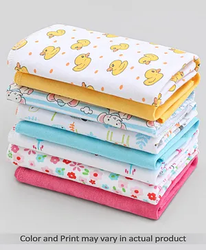 Babyhug 100% Cotton Wash Cloth Pack of 8 - Multicolor