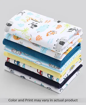 Babyhug 100% Cotton Wash Cloth Pack of 8 - Multicolor