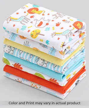 Babyhug 100% Cotton Wash Cloth Pack of 8 - Multicolor